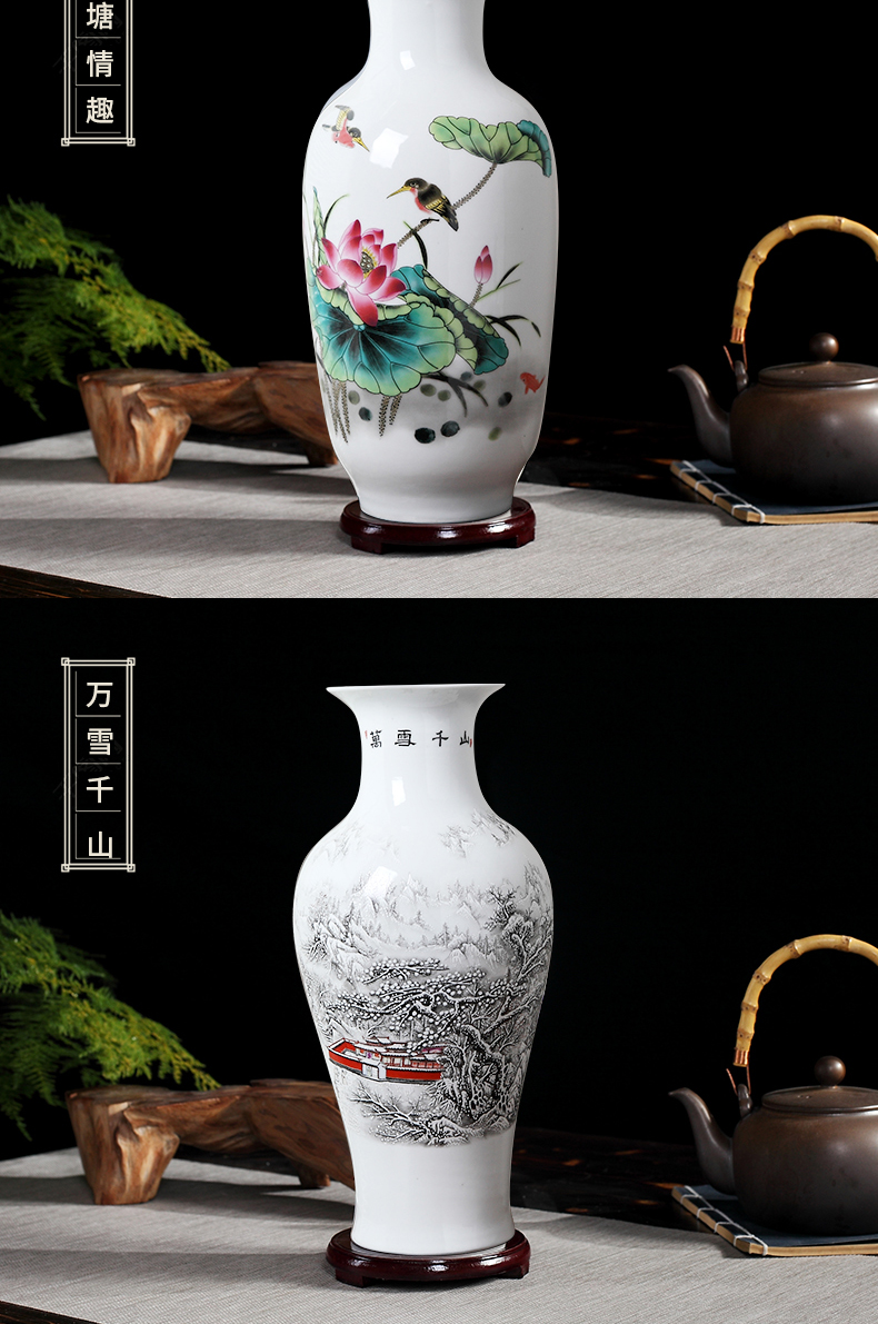 Famille rose porcelain vase furnishing articles jingdezhen dried flower arranging flowers sitting room new TV ark, Chinese porcelain craft ornaments