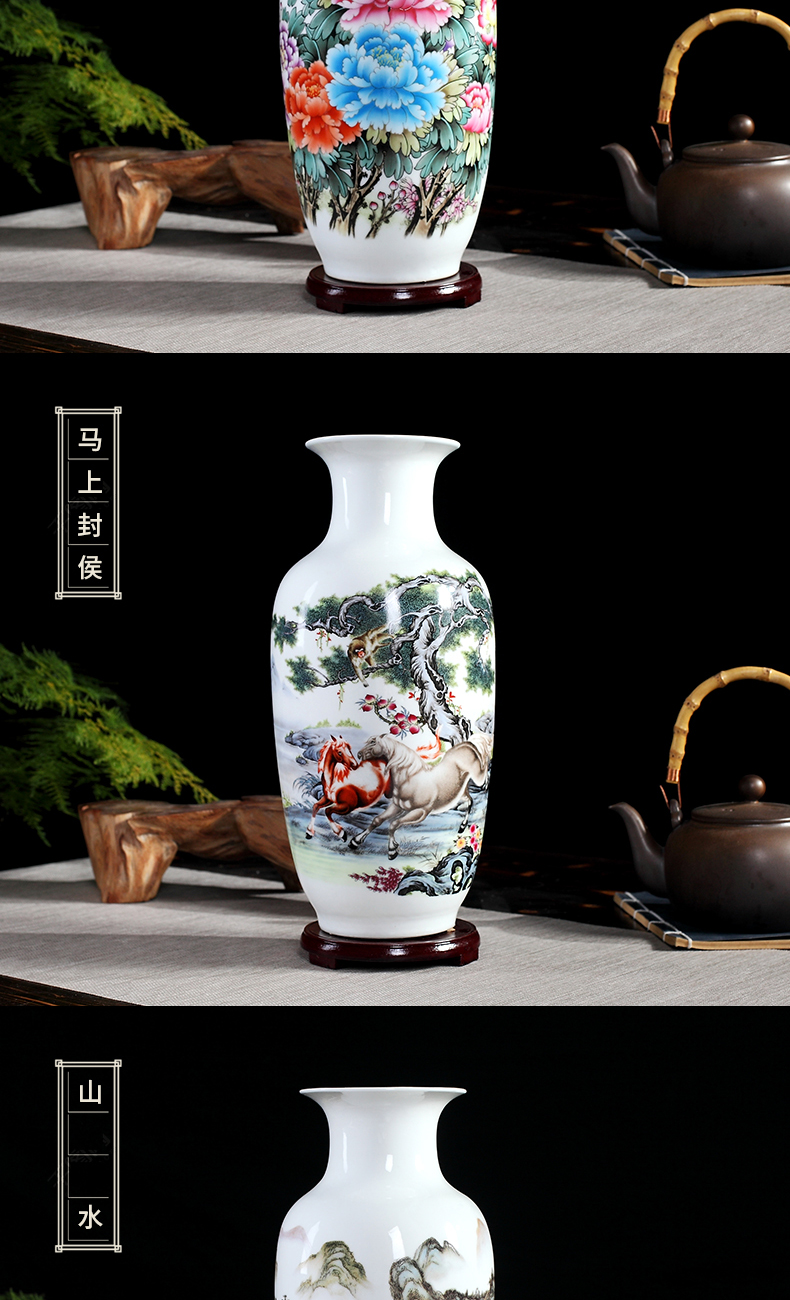 Famille rose porcelain vase furnishing articles jingdezhen dried flower arranging flowers sitting room new TV ark, Chinese porcelain craft ornaments