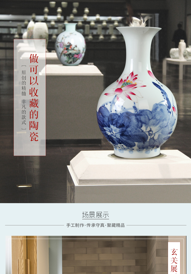 Jingdezhen ceramics by hand vase furnishing articles hand - made dried flower arranging flowers I and contracted sitting room decoration