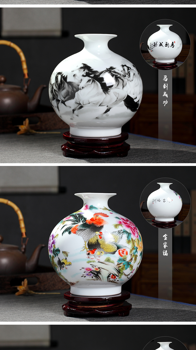 Dried flower adornment creative vase furnishing articles sitting room office small household crafts flower arranging jingdezhen ceramics