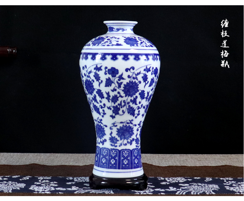 Blue and white porcelain vase furnishing articles flower arranging archaize little sitting room decoration of new Chinese style flower implement of jingdezhen ceramics