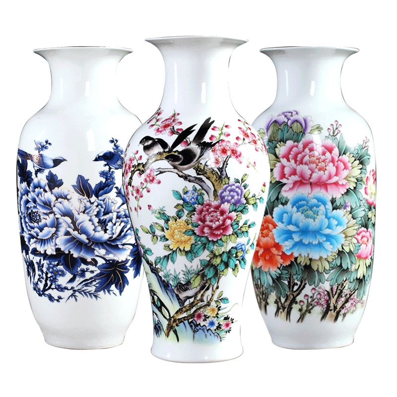 Famille rose porcelain vase furnishing articles jingdezhen dried flower arranging flowers sitting room new TV ark, Chinese porcelain craft ornaments
