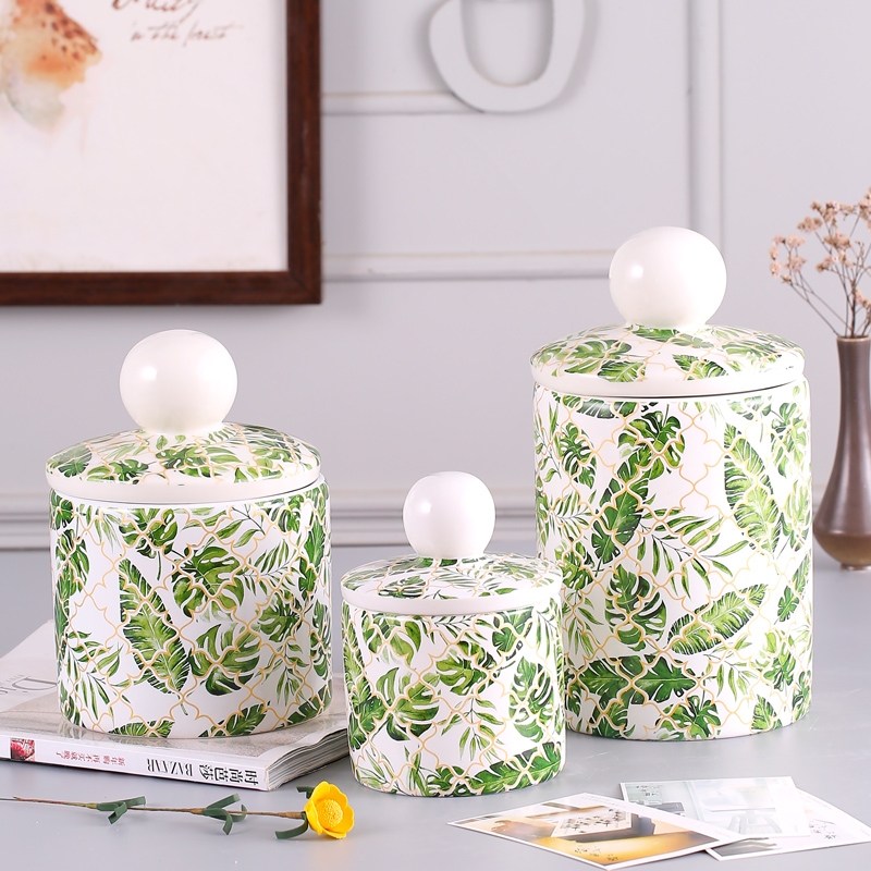 Jingdezhen ceramic POTS caddy fixings household storage POTS storage tanks, green tea, black tea pu - erh tea store receives suits for