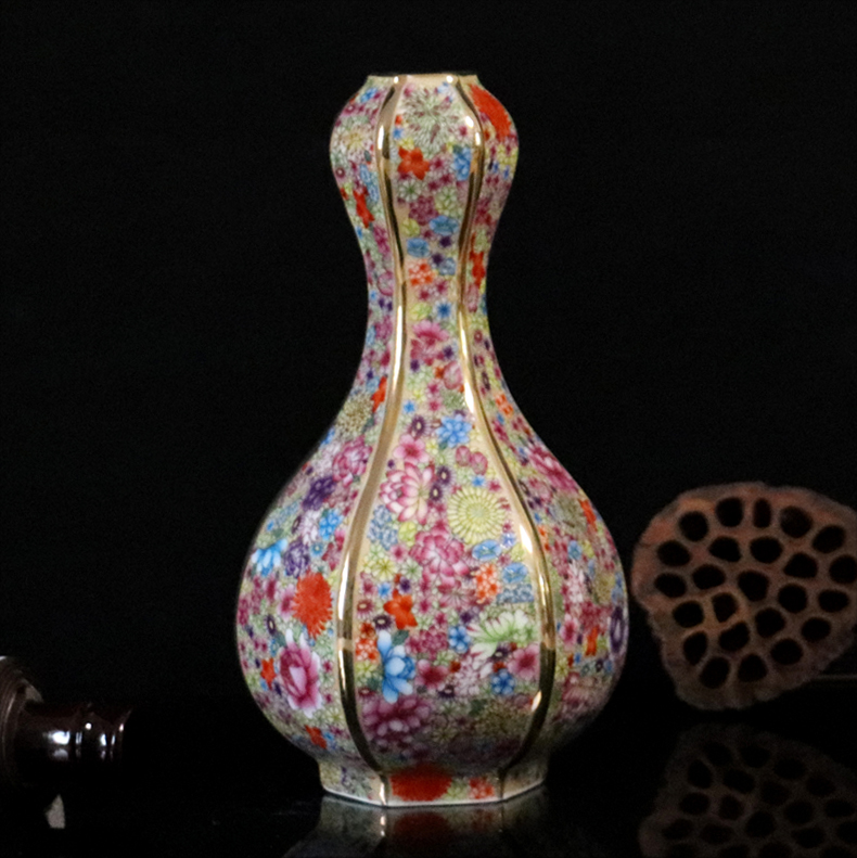 Antique Chinese style flower powder enamel vase of jingdezhen ceramics furnishing articles dried flower arranging flowers small sitting room decoration