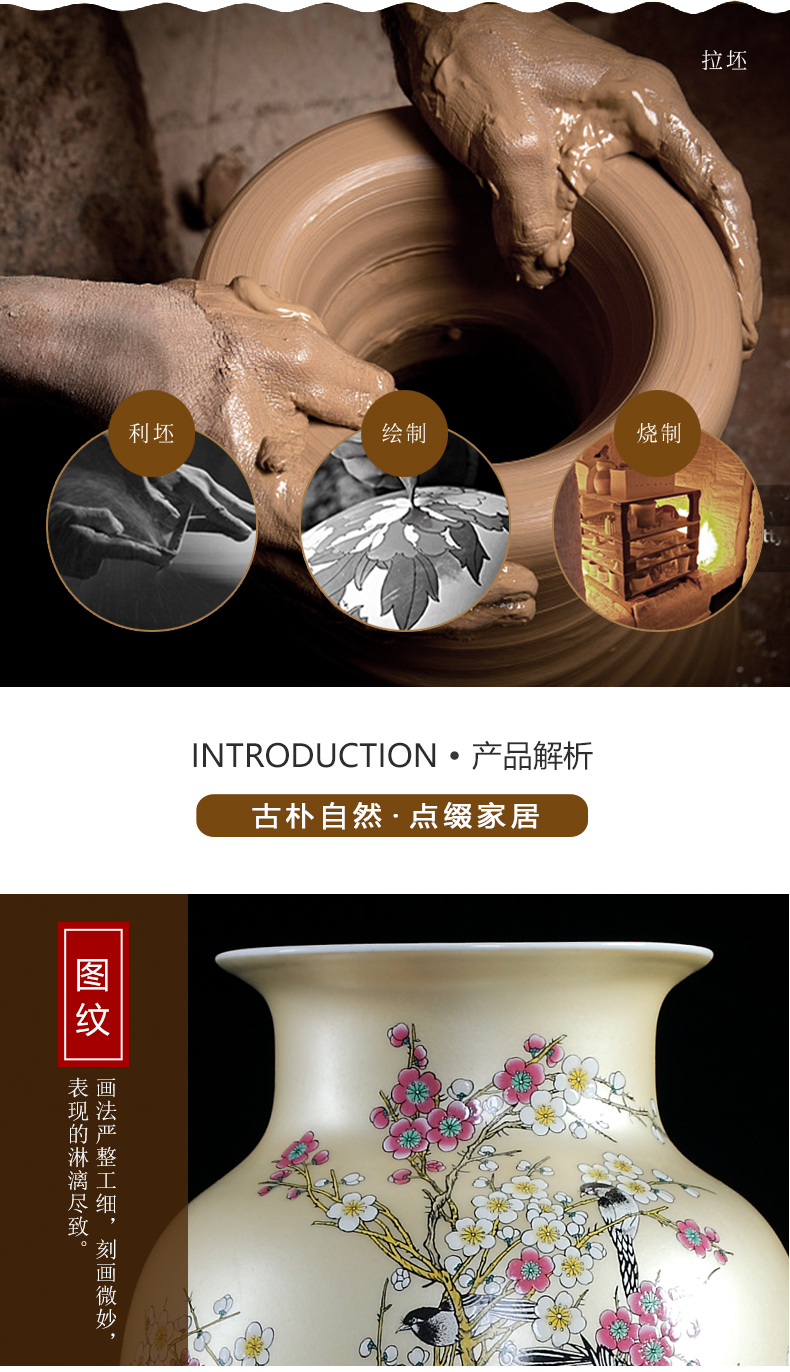 Pastel jingdezhen ceramics, vases, flower arranging dried flowers hotel office furnishing articles, the sitting room porch decoration