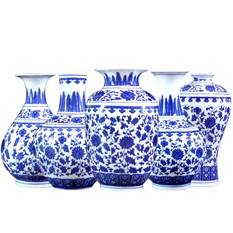 Blue and white porcelain vase furnishing articles flower arranging archaize little sitting room decoration of new Chinese style flower implement of jingdezhen ceramics