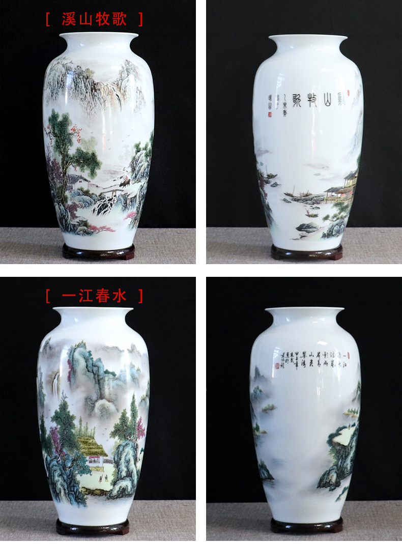 Hand - made vases furnishing articles of jingdezhen ceramics sitting room flower arranging dried flowers, I and contracted household decorative arts and crafts