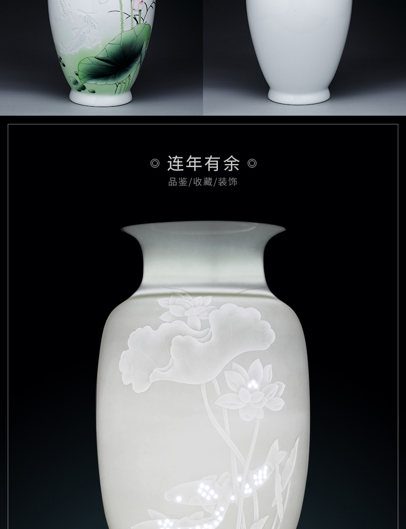 Exquisite vase furnishing articles of jingdezhen porcelain hand - made ceramics sitting room knife clay flower arrangement home decorative arts and crafts