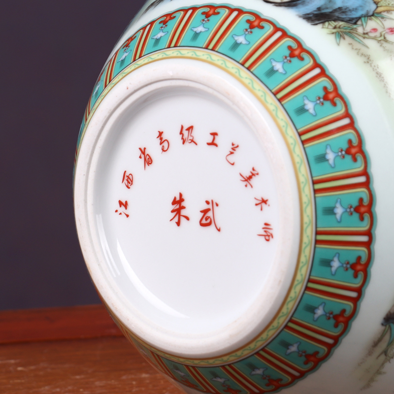 New Chinese style of jingdezhen ceramics vase flower arranging light key-2 luxury furnishing articles I sitting room office handicraft ornament