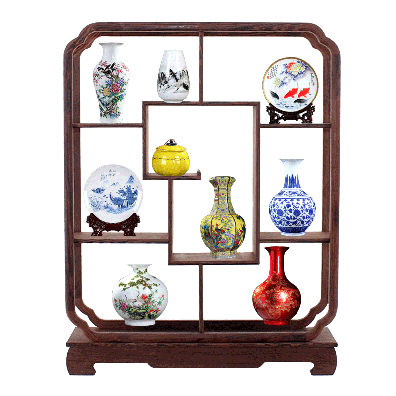 Rich ancient frame small place wine sitting room adornment TV cabinet office table of jingdezhen ceramics vase