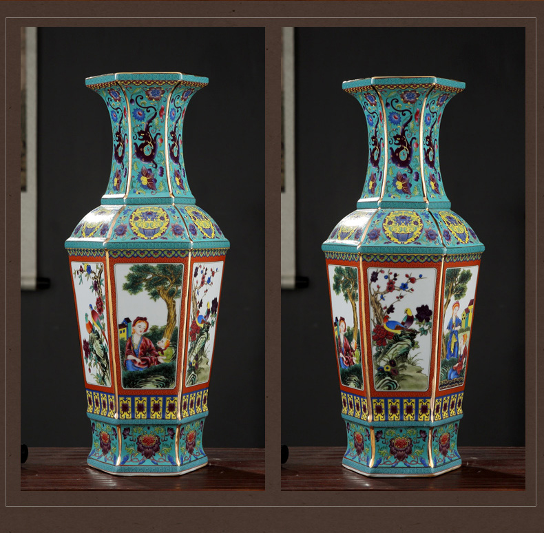 Archaize qianlong vase of jingdezhen ceramics colored enamel furnishing articles sitting room collection ikebana art decoration