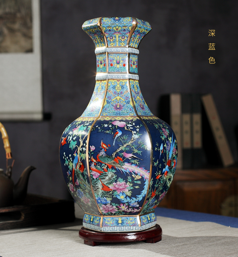 Archaize qianlong large vase furnishing articles of jingdezhen ceramics flower arrangement sitting room adornment creative new Chinese style decoration