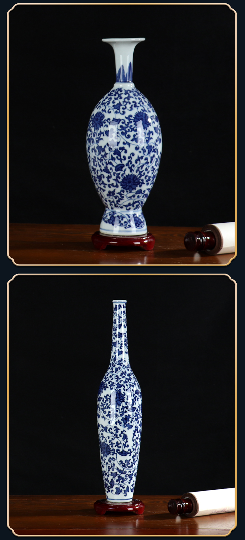 Blue and white porcelain vase furnishing articles sitting room flower arranging contracted and I high model of archaize of jingdezhen ceramics craft ornaments
