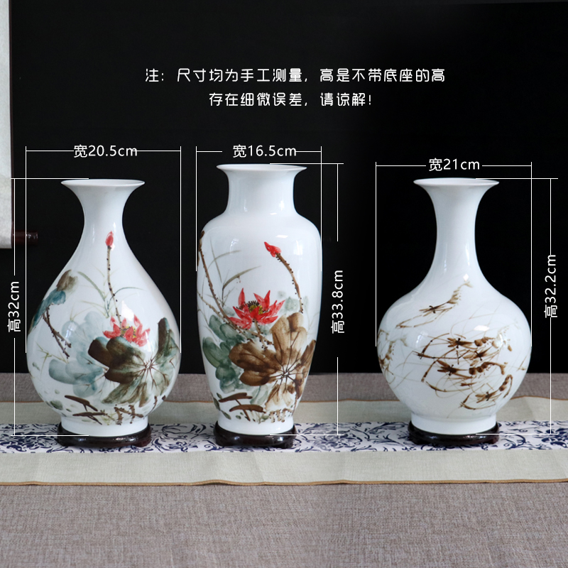 Chinese jingdezhen hand - made ceramics vase furnishing articles dried flower arranging flowers home sitting room adornment checking crafts