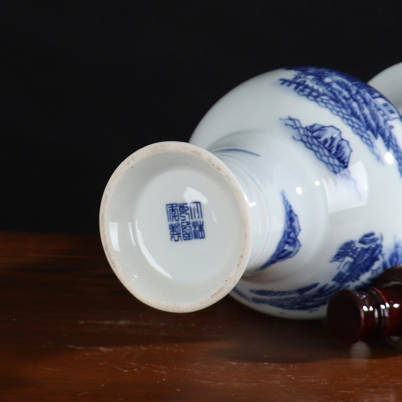 Blue and white porcelain vase furnishing articles sitting room flower arranging contracted and I high model of archaize of jingdezhen ceramics craft ornaments