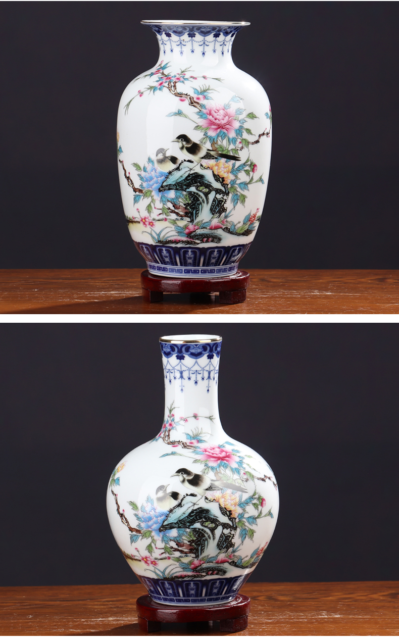 The see colour blue and white porcelain vase furnishing articles flower arranging archaize sitting room jingdezhen ceramics new small Chinese decorative arts and crafts