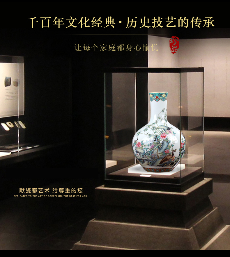 New Chinese style of jingdezhen ceramics vase flower arranging light key-2 luxury furnishing articles I sitting room office handicraft ornament