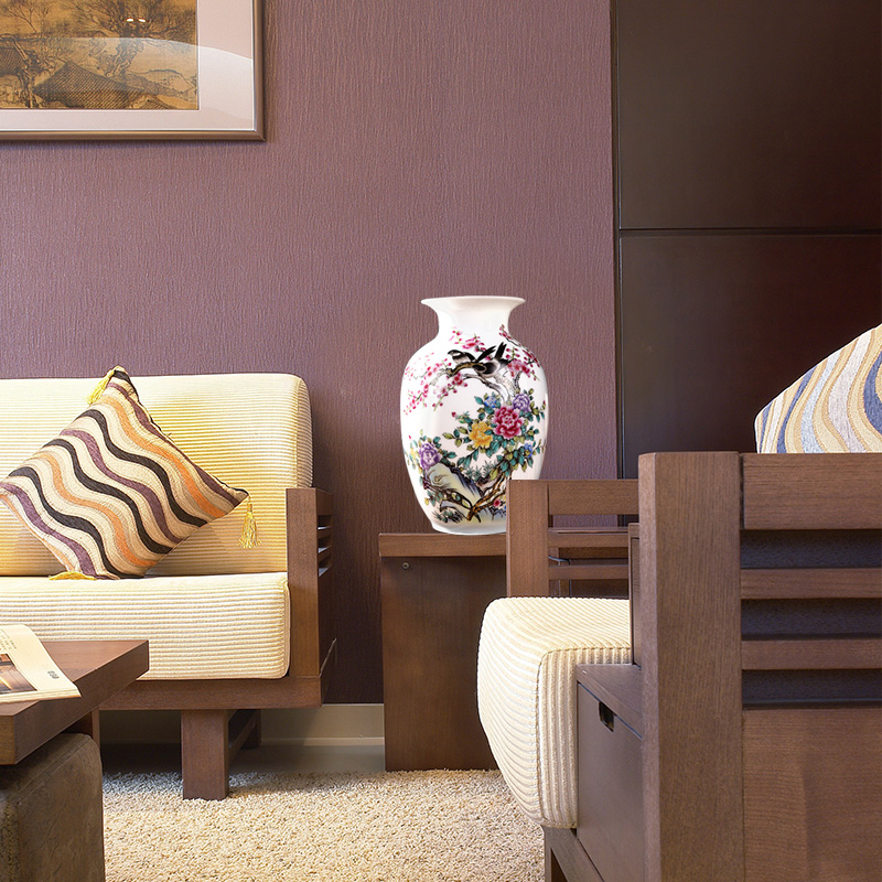 Jingdezhen ceramics Chinese vase furnishing articles sitting room flower arranging dried flowers of modern home decoration small handicraft decoration