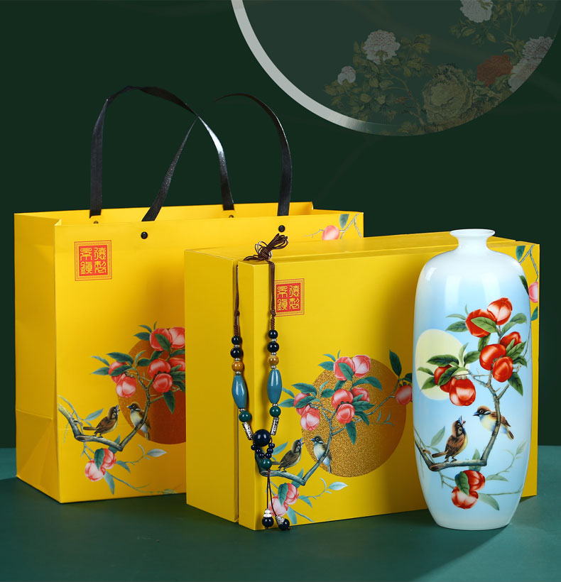 Jingdezhen ceramic gift packaging vase furnishing articles flower arranging porcelain bottle gifts home sitting room adornment handicraft