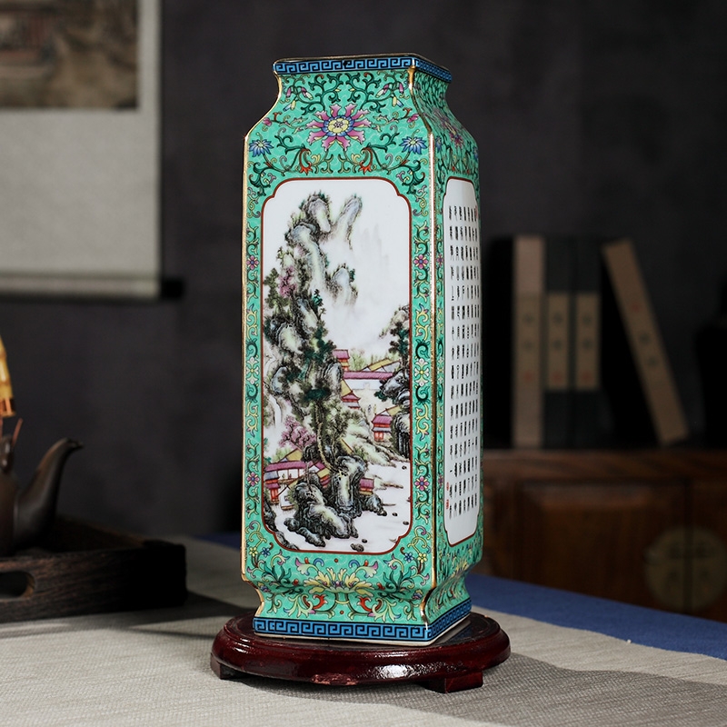 Archaize qianlong large vase furnishing articles of jingdezhen ceramics flower arrangement sitting room adornment creative new Chinese style decoration