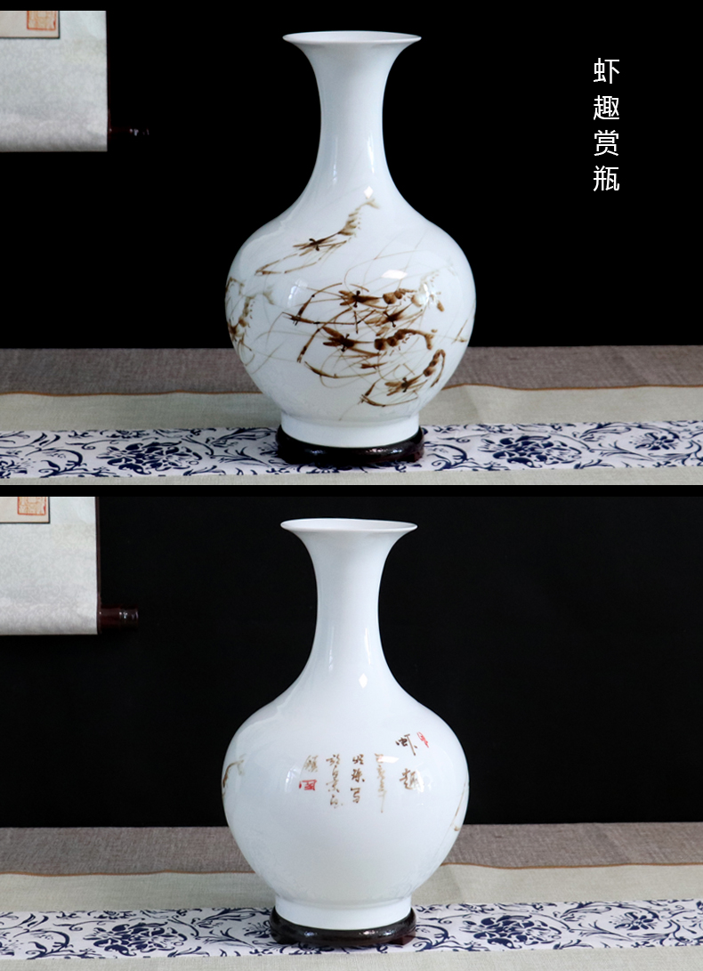 Chinese jingdezhen hand - made ceramics vase furnishing articles dried flower arranging flowers home sitting room adornment checking crafts