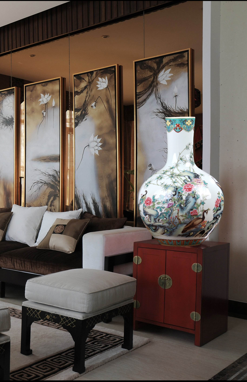 New Chinese style of jingdezhen ceramics vase flower arranging light key-2 luxury furnishing articles I sitting room office handicraft ornament