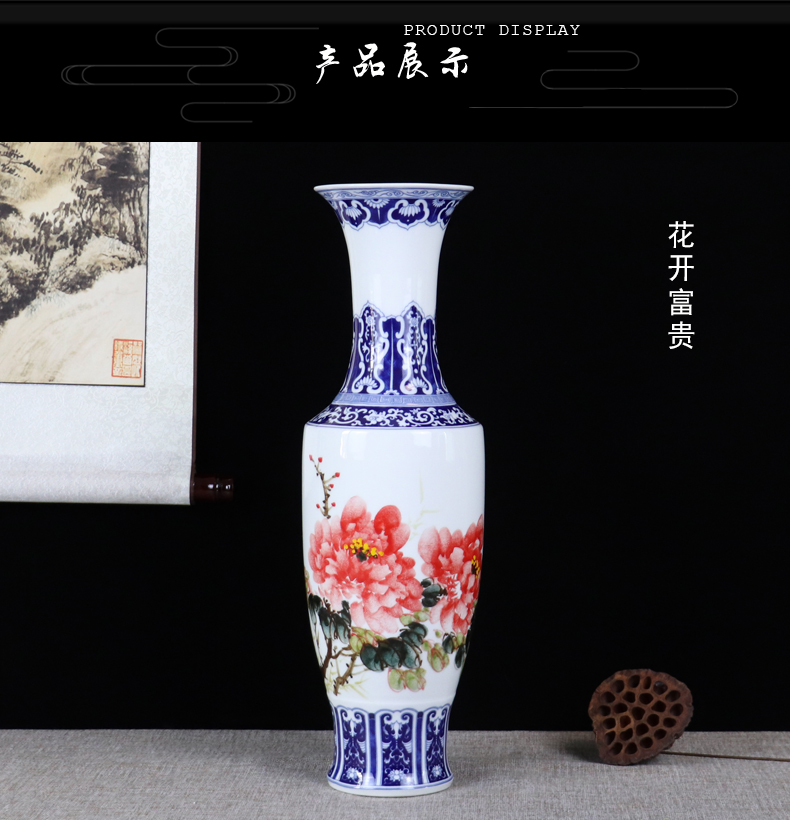 Be born blue and white porcelain vases, jingdezhen ceramics furnishing articles sitting room dry flower arranging flowers, hand - made decorative handicrafts