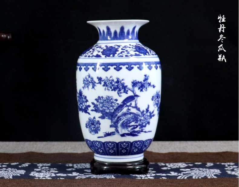 Blue and white porcelain vase furnishing articles flower arranging archaize little sitting room decoration of new Chinese style flower implement of jingdezhen ceramics