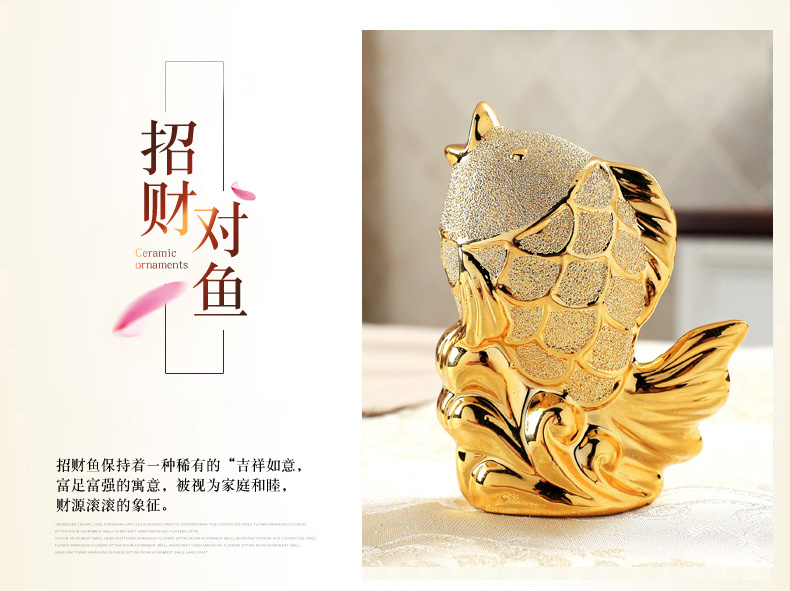 Jingdezhen gốm mạ vàng đồ trang trí bình nhỏ phụ kiện nhà Châu Âu sáng tạo hoa khô hoa sắp xếp phòng khách trang trí chậu cây thủy sinh