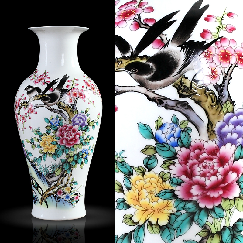 Famille rose porcelain vase furnishing articles jingdezhen dried flower arranging flowers sitting room new TV ark, Chinese porcelain craft ornaments