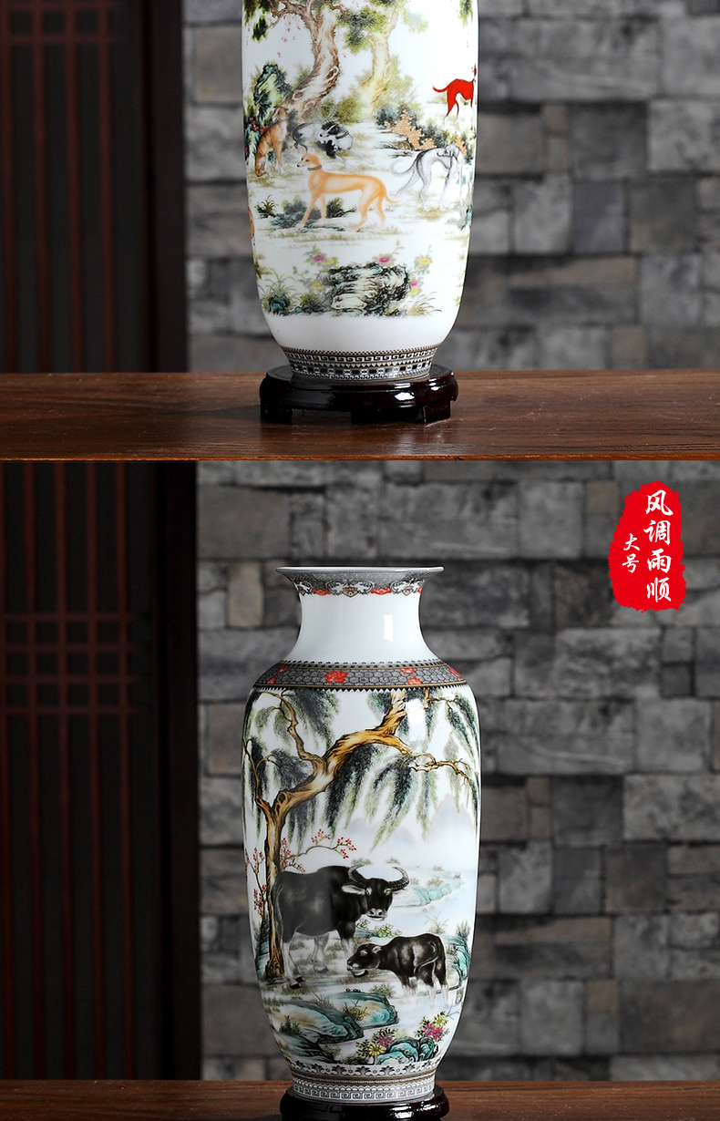 Creative furnishing articles jingdezhen ceramics vase flower arranging dried flowers sitting room decoration of new Chinese style home decoration