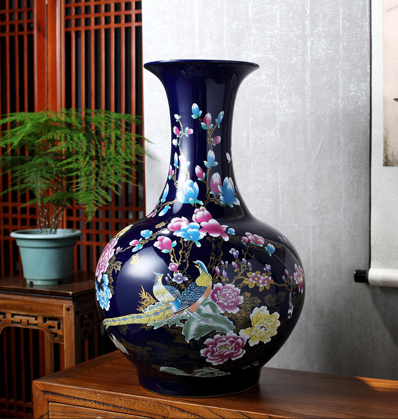 Crystal glaze of jingdezhen ceramics of large vases, flower arranging office furnishing articles to decorate the sitting room household crafts