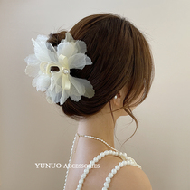 Supersenssen hairpin Rear Brain Spoon Female Sweet and Grip Clip Shark Clip Hairpin Clip Clip Head Accessories Tennis Red 2021 New