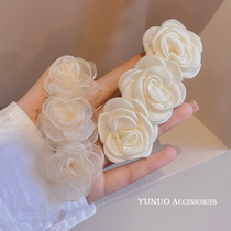 Ultra Fairy Mesh Yarn Mountain Tea Flower Hair Clip Girls Sweet Beauty Side Card With Small Crowdsourced Elegant Clip Headwear Spring Clip Summer