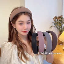 Summer pure color sponge hair stirrup Heightening Skull Top head stirrup High sense comeback ancient card Issuer wide side pressed hair wash face headwear