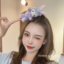 Plush Small Rabbit Hair Clip Rear Brain Spoon Cute Grip Clip Shark Clip Nets Red 2021 New Clip Headwear Sweets