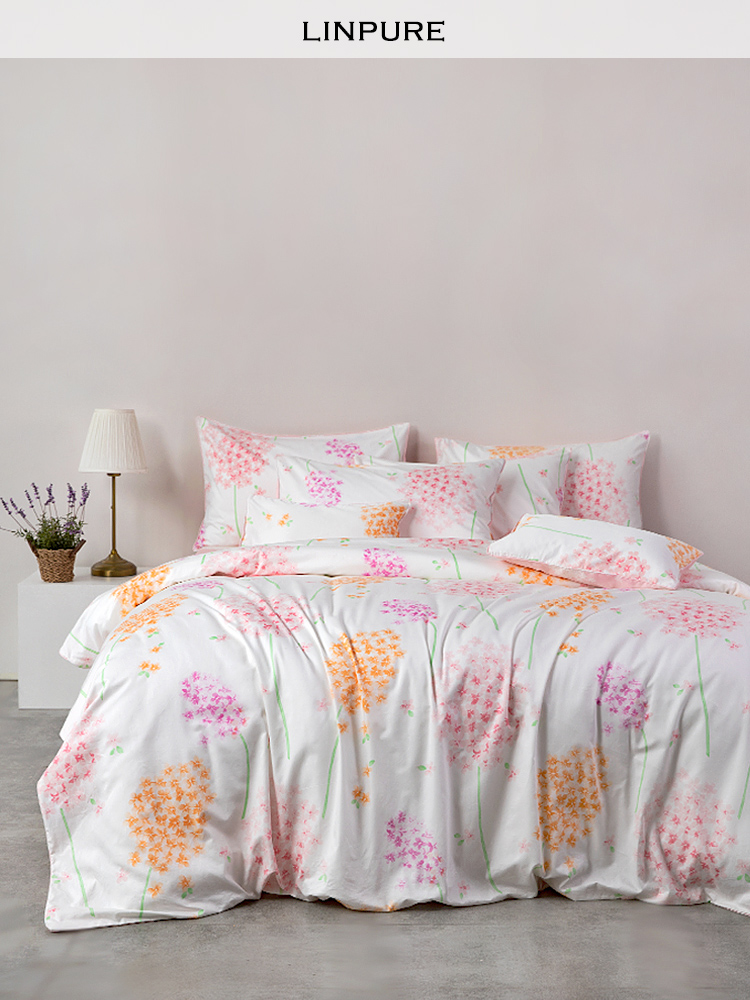 Blue Platinum Bed With Four Pieces Of Kit Linen Wind Light Extravagant Princess Wind High-end Atmosphere Full Cotton Pure Cotton Pro Skin 80s Gon Satin