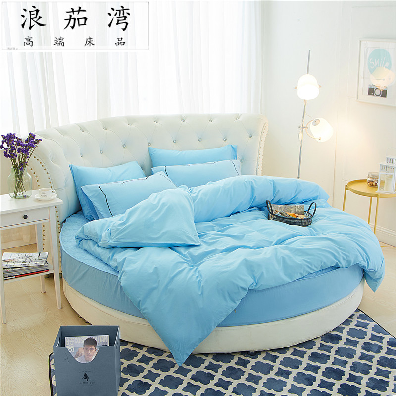 Giường cotton dày tùy chỉnh tấm trải giường tròn Giường tròn châu Âu viền tấm bạt lò xo bảo vệ tấm trải giường - Trang bị Covers ga chun trải giường	