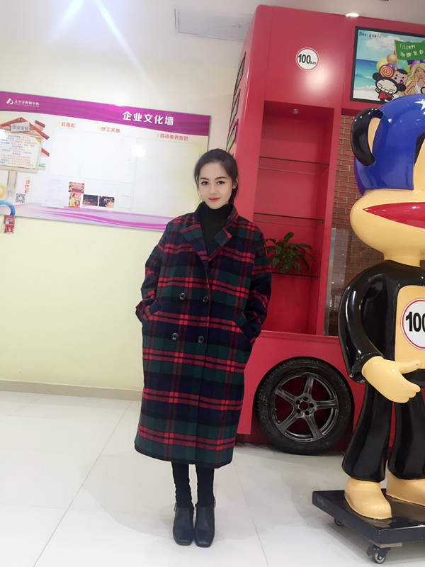 Áo len nữ 2018 mới mùa thu và mùa đông Phiên bản Hàn Quốc của áo len dài kẻ sọc retro rộng áo khoác dày cỡ lớn - Áo Hàn Quốc các mẫu áo dạ đẹp