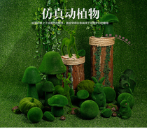 New forest series sign-in area decoration ornaments Stone rabbit squirrel Moss small animal Road lead wedding props