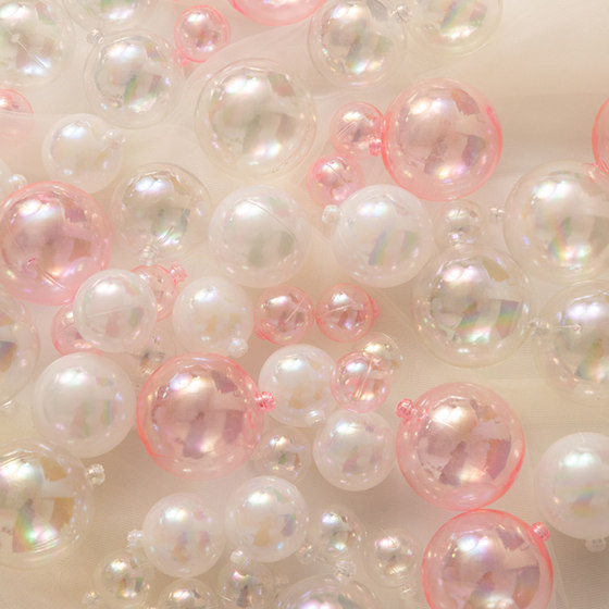 创意幻彩透明球生日蛋糕装饰唯美炫彩奶白球派对烘焙甜品装扮配件