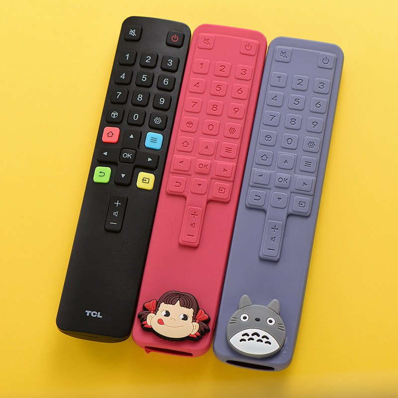 TCL TV remote control protective sleeve ARC801L cute cartoon home remote control cover silicone shelf