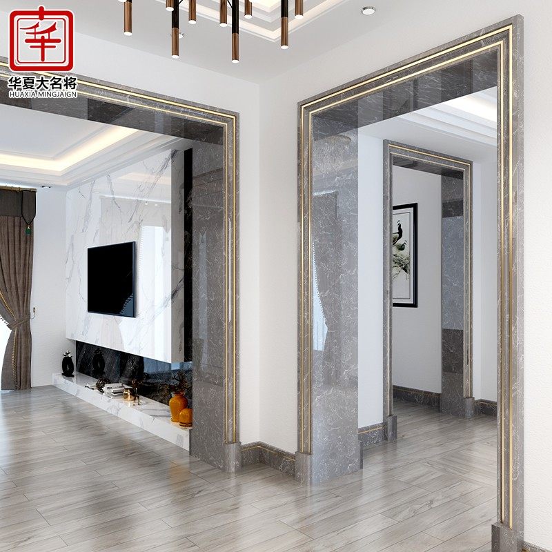 Aluminum alloy light luxury marble door cover Door frame Window edge line Stone background wall border decorative tile