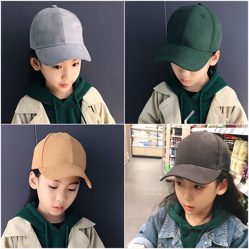 Han Edition Children's Baseball Hat Peach Fluff Boy and Girl Shading Hat Baby Simple Duck Tongue Hat European and American Tide Mode