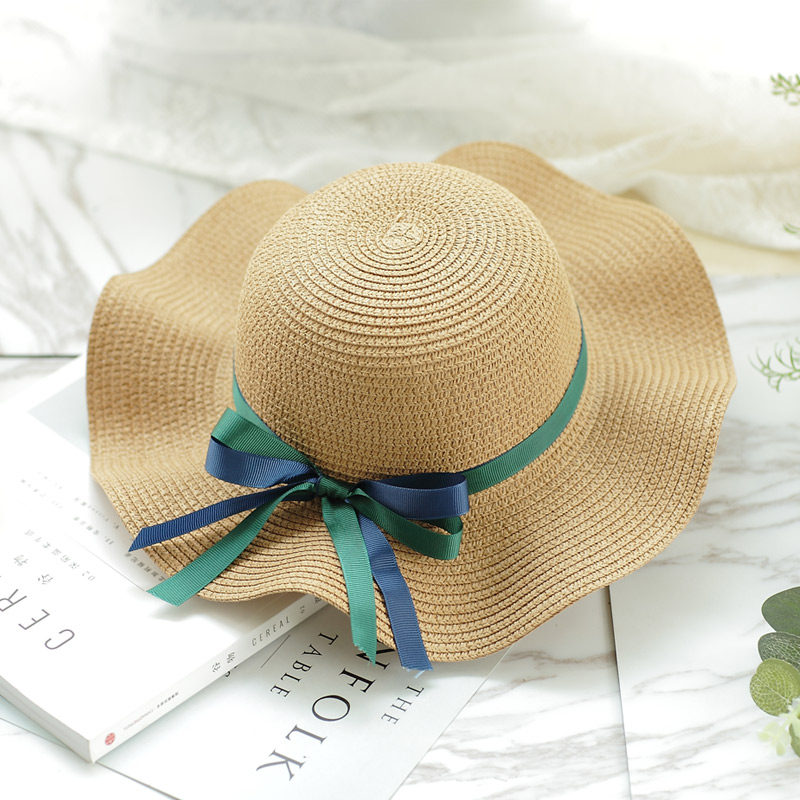 Children sunscreen hat pro children Chaohan beach seaside sun grass hat cool baby little fresh out