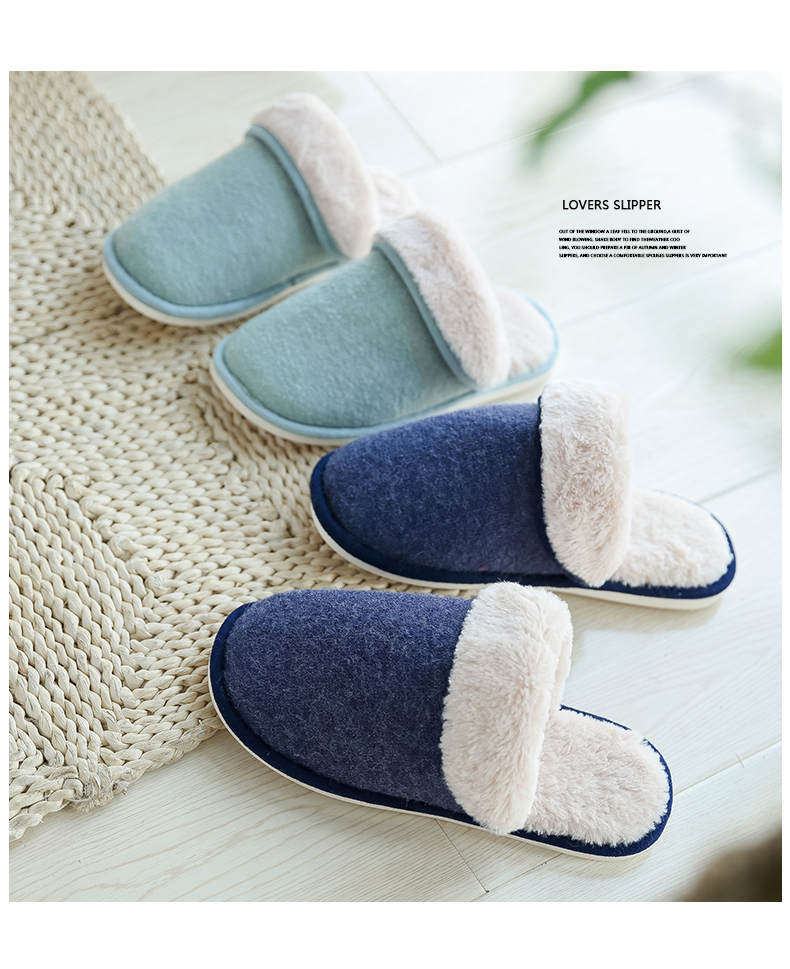 Dép cotton nữ mùa đông nhà đôi sàn trong nhà trượt nhà ấm áp dày nam và nữ dép sang trọng mùa đông - Trang chủ dep đi trong nhà