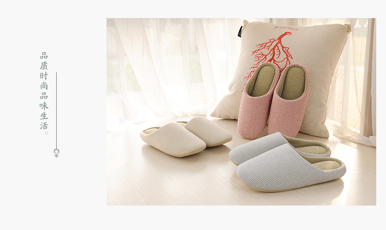 Dép cotton nữ mùa thu và mùa đông nhà lông dép nhà đôi ấm áp chống trượt mềm dưới đáy dép trong nhà - Trang chủ dép đi trong nhà chống trơn trượt