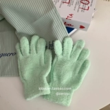 Baby Blue ~ корейский плюш, который не любит!Модные и милые острые -to -tip осени и зимние теплые коралловые бархатные перчатки