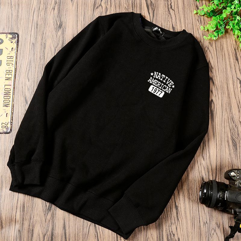Mùa đông mới cộng với áo len nhung ấm áp cho nam áo thun dài tay size lớn với áo len nhung đáy áo dày nam mặc bên ngoài áo hoodie nam