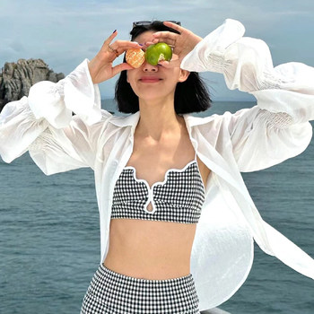 Swimsuit for Women 2024 New Style, Suitable for Hot Springs, High-End Two-Piece, for Slightly Chubby Girls, Covers the Body, Pure and Alluring Bikini, Beach Vacation
